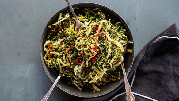 Cabbage and kale slaw with chilli is a Sirtfood-friendly dish. 