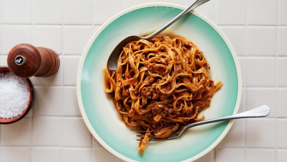 This porcini ragu has all the intensity of a meat ragu that has simmered for hours.