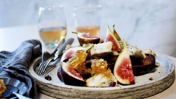 Figs, blue cheese, honeycomb and pecans by Three Blue Ducks.