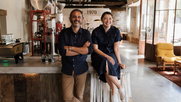 Genovese Coffee House's Adam Genovese and Jennifer Kim.