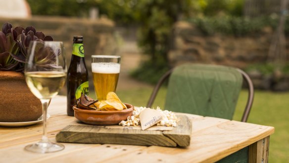 The beer garden at the Merrijig Inn.