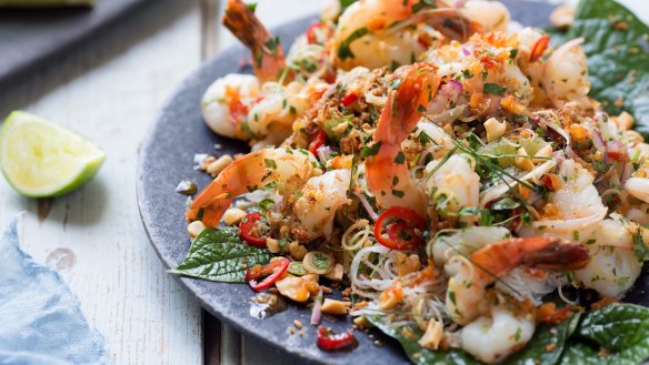 Punchy prawns: This dish is salty, hot and sweet, yet vibrantly fresh and cleansing.