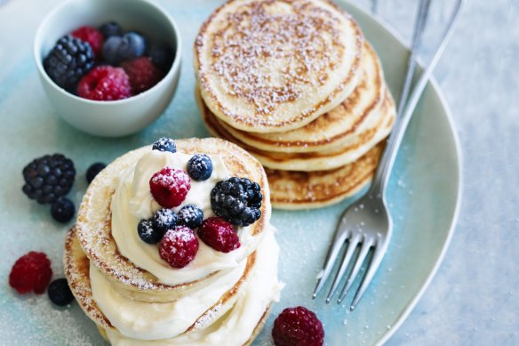 Jill Dupleix's berry cheesecake pancakes.