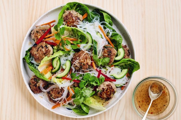 Off the charts: Fast and fresh Vietnamese-style meatball salad.
