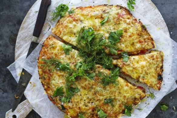 Cheesy vegetable hash.