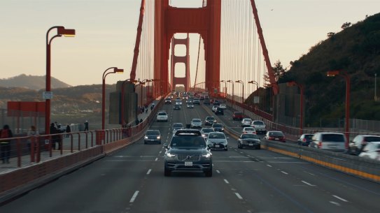 Uber launches self-driving pilot in San Francisco with Volvo Cars Uber's self-driving car trial in San Francisco.