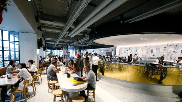 The interior of the new Brunetti in Flinders Lane.