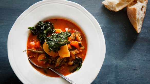 Karen Martini's minestrone soup makes use of parmesan rinds, mismatched pasta shapes and assorted vegies (tip: turn leftover bread into croutons, too).