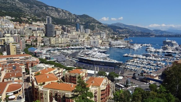 View from Monaco-Ville across Port Hercules towards Monte Carlo. 