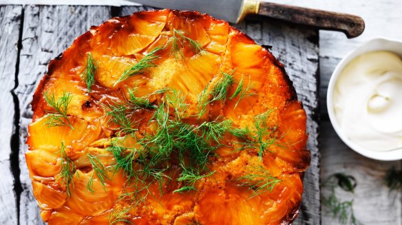 Pineapple and Fennel upside down cake.