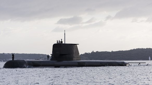 Collins class submarine HMAS Rankin, one of many to be eventually replaced by the planned new French submarines.