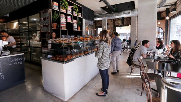 Inside the all-day bakery-cafe.