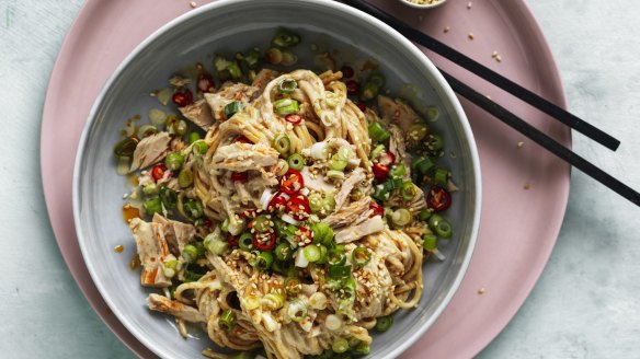 Chilli tuna and sesame noodles.