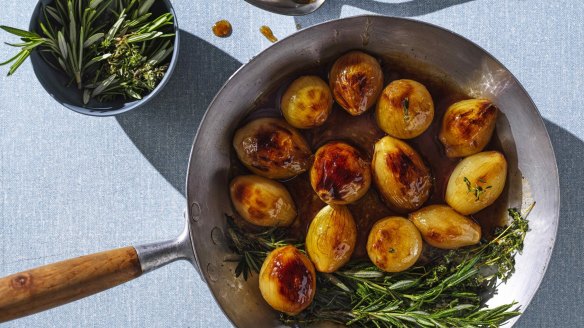 Golden syrup braised onions.