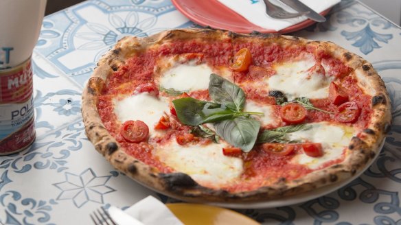 The buffalo pizza is a great take on the classic margherita.