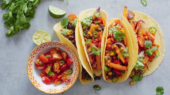 Eat the rainbow with these colourful vegan tacos.