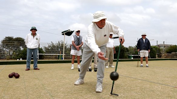 Focused: Ferraris Renato at the Clovelly Bowling Club.