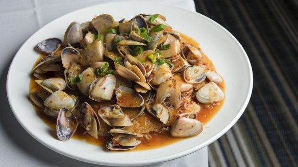 Signature pipis and XO sauce at Golden Century Seafood Restaurant.