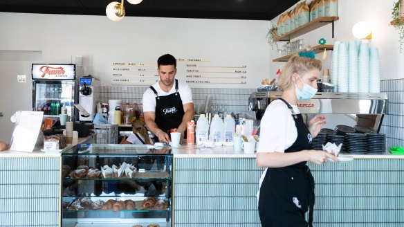 Frank & Chitch cafe in Earlwood has generous servings and immaculately smart decor.