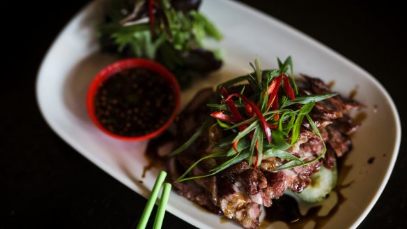 BBQ pork neck at Do Dee Paidang in Haymarket.