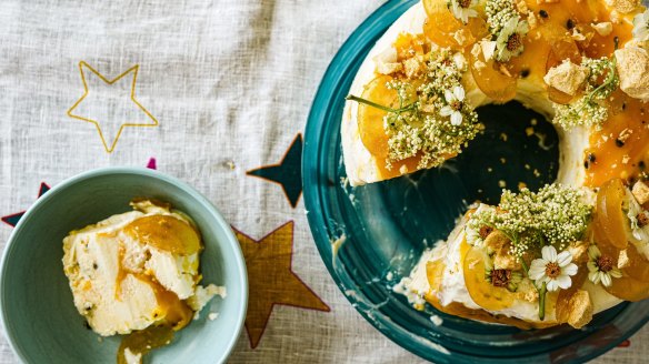 Frozen yoghurt meets passionfruit pavlova.