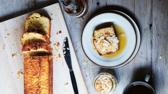 Whole pineapple cake with pineapple skin syrup.