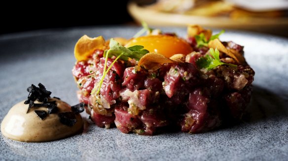 Rustic, hand-chopped lamb tartare.