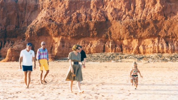 McAlpine with her family on the beach in Broome.