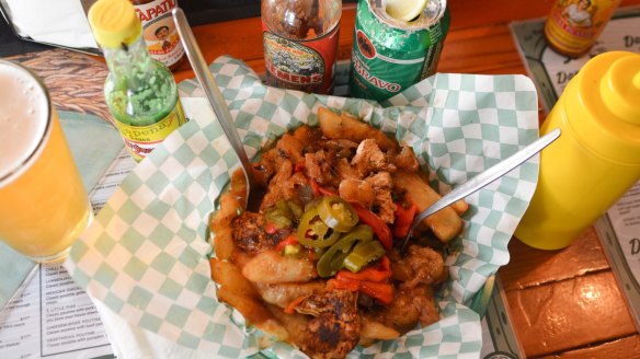 Mexican chicken poutine at the Stuffed Beaver.