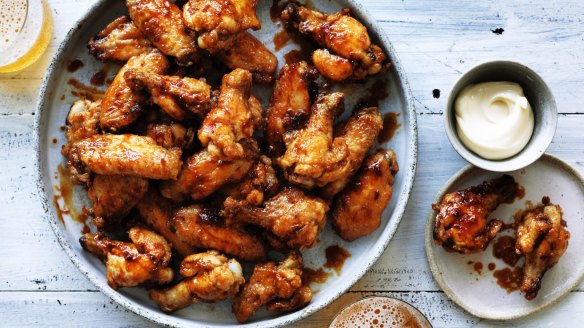 Serve these sticky wings with Japanese mayo such as Kewpie.