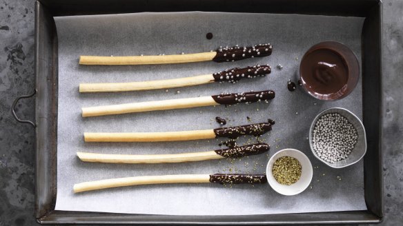 Choc-dipped breadsticks based on the popular Japanese snack Pocky.