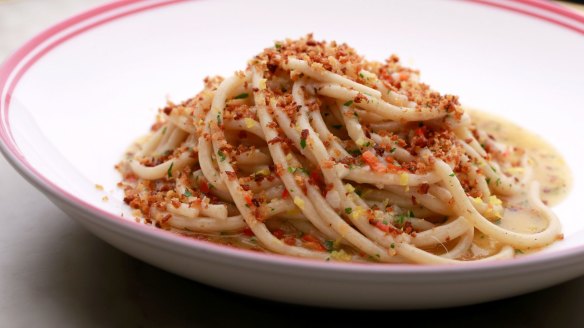 Aglio e olio rye spaghetti.