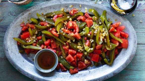 Tomato and capsicum salad.