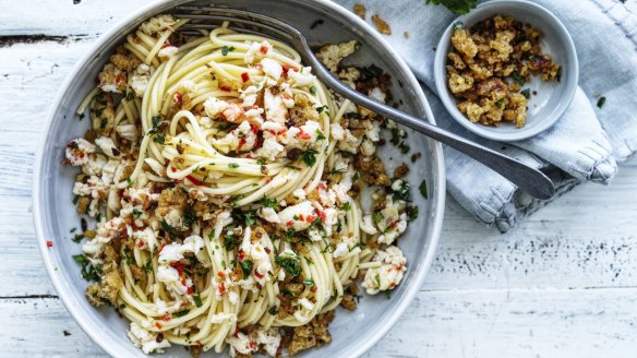 Spaghetti with spanner crab and pangrattato
 