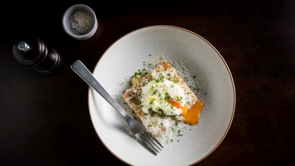 Duck truffle cheese toastie with organic poached duck egg is treated like royalty.