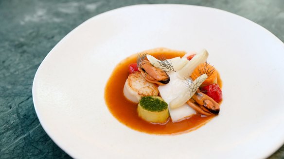 Go-to dish: a reimagined bouillabaisse.