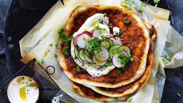 Dan Lepard's Spanish-Turkish tomato pizza.