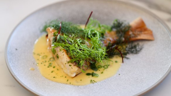 Go-to dish: Snapper tail with lemon and garlic butter sauce and mixed leaf salad.