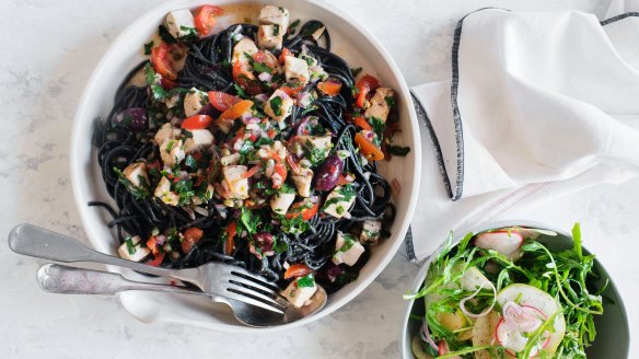 The Blue Ducks' dramatic black pasta dish is flavour-packed.
