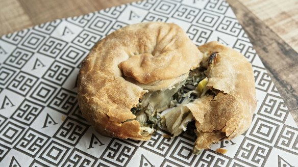 Try a regular spanakopita or a cheese-free vegan version.