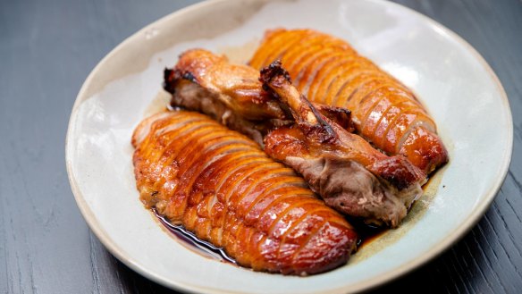 Roasted duck, Laotian duck sausage and fragrant soy. 