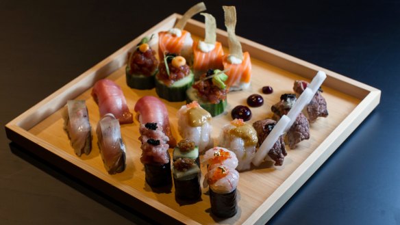 The deluxe sushi box at Kisume follows a more playful, less purist line.
