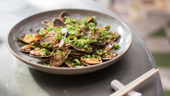 Go-to dish: Pipis doused in a garlicky black bean sauce.