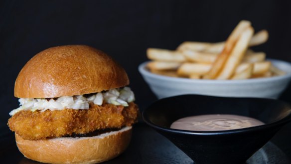 Pork katsu burger, Edition Haymarket, Steam Mill Lane, Haymarket.