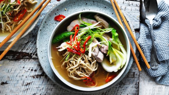 Chinese chicken noodle soup with a chilli kick.