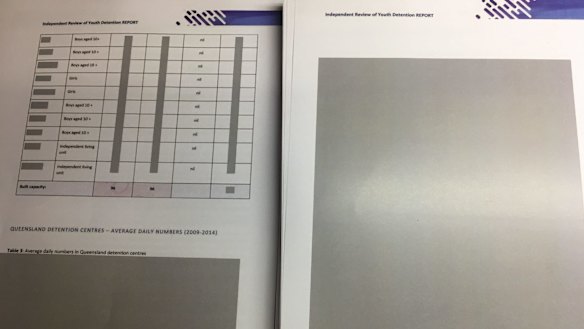 Large parts of the report, including names, numbers of beds and photographs, were redacted.