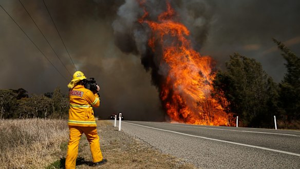 Drying times: a fire burning along at Richmond Vale earlier this month.