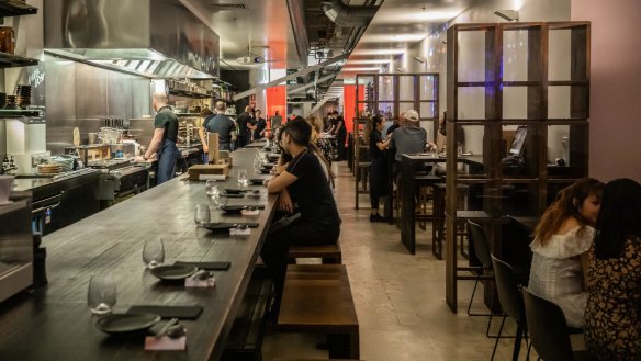 Inside Japanese snack stalwart Izakaya Den.