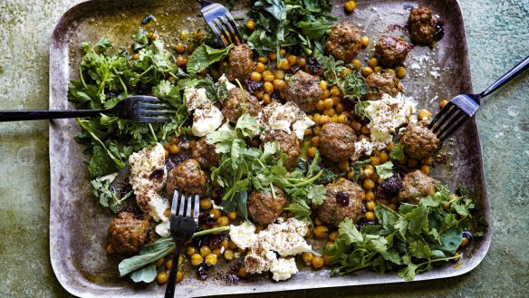 Eat these meatballs straight from the tray or stuffed into pita pockets.