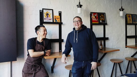 Chef Michael Li (left) and Iain Ling have opened Super Ling in Carlton.